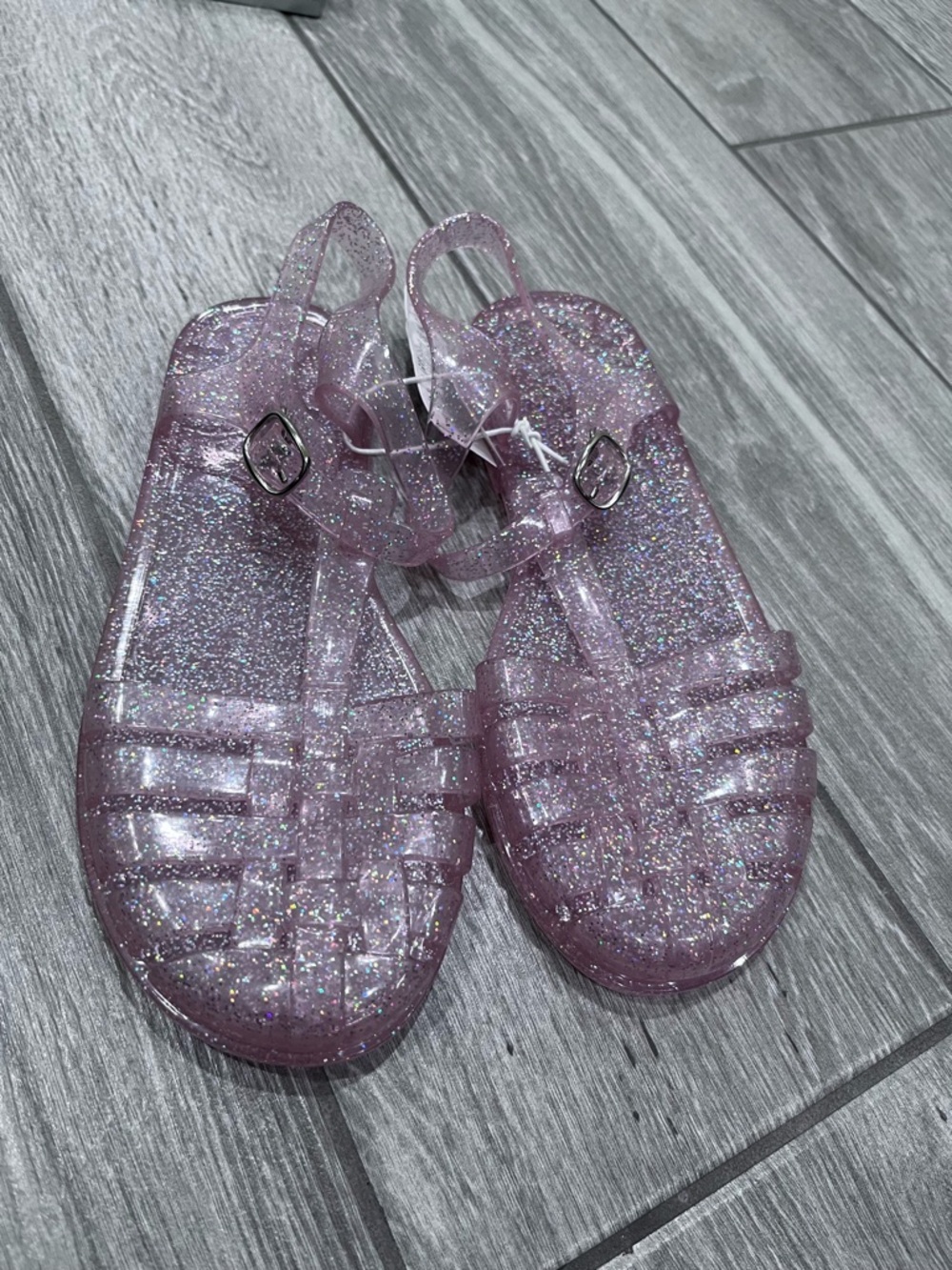 Old Navy Glittery Light Pink Jelly Sandals